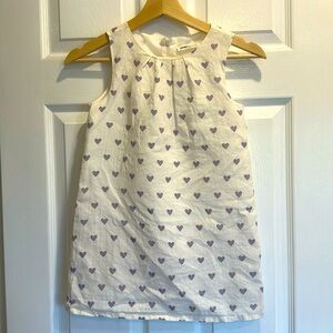 Girls Linen heart print dress